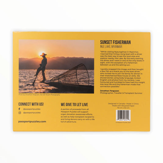 Sunset Fisherman 1000 Piece Jigsaw Puzzle by Passport Puzzles