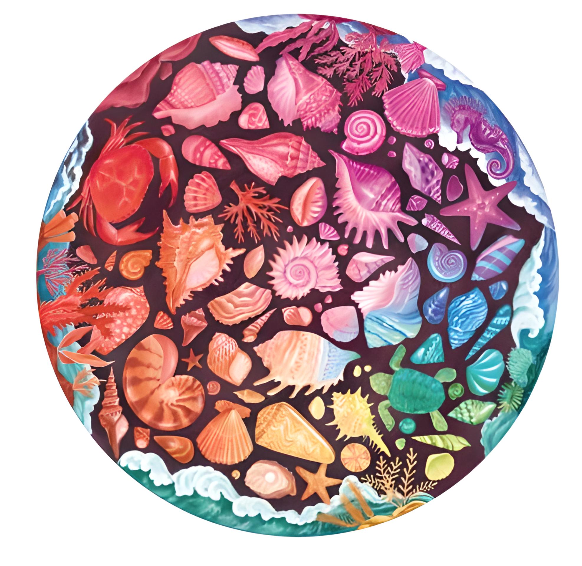 Seashells Circular 500 Piece Circular Jigsaw Puzzle by Ravensburger