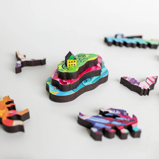 Prismatic Peaks (Waterton Lakes) by Ruolin Shi 305 Piece Wooden Jigsaw Puzzle by Stumpcraft (Copy)