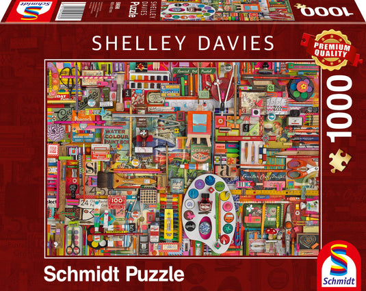 Vintage Material For Artists - Shelley Davies 1000 Piece Jigsaw Puzzle by Schmidt Puzzle - 1