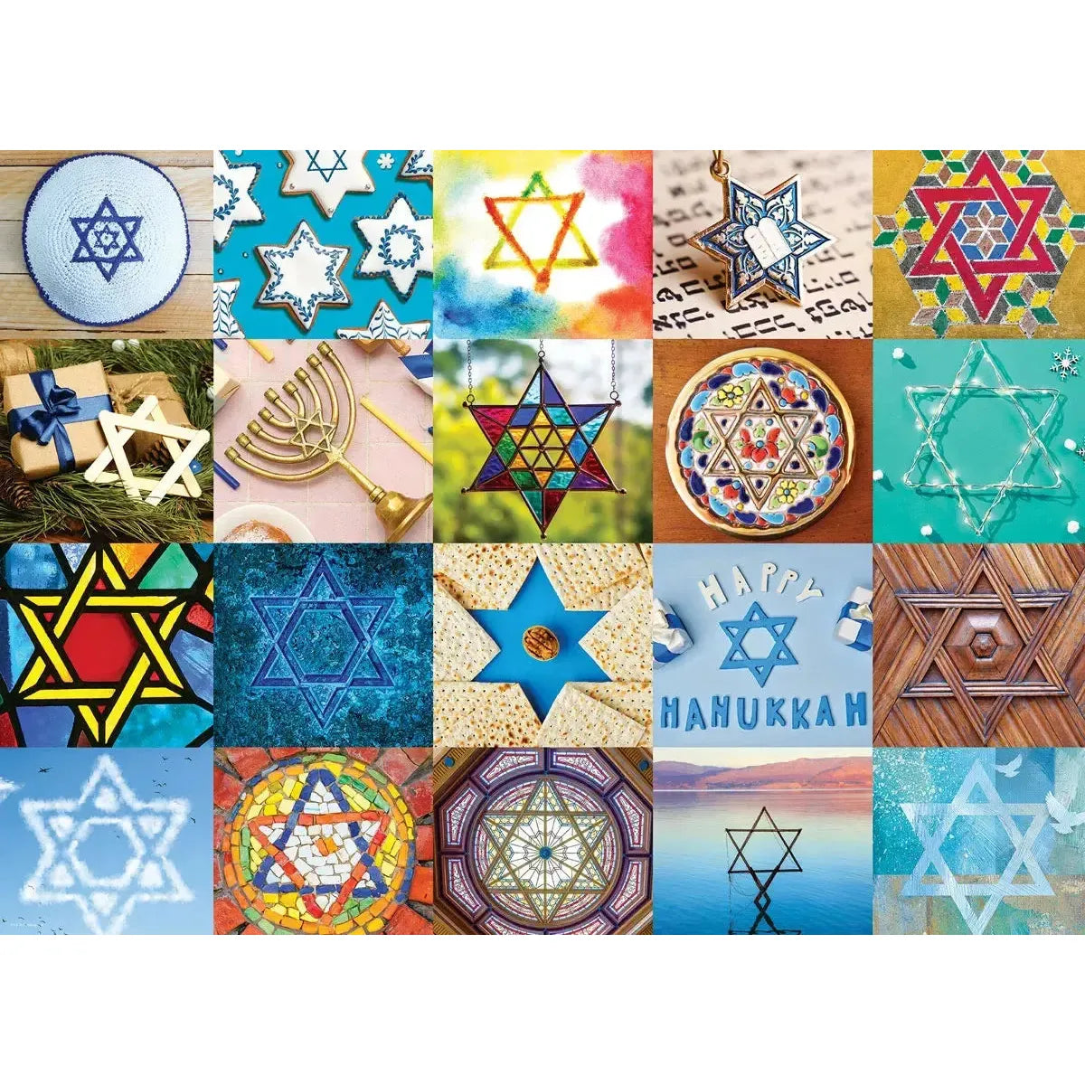 Hanukkah Star of David Collage 1000 Piece Jigsaw Puzzle by Eurographics