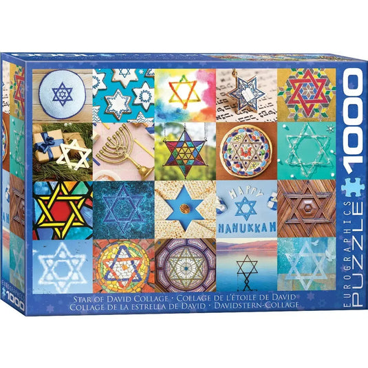 Hanukkah Star of David Collage 1000 Piece Jigsaw Puzzle by Eurographics - 1