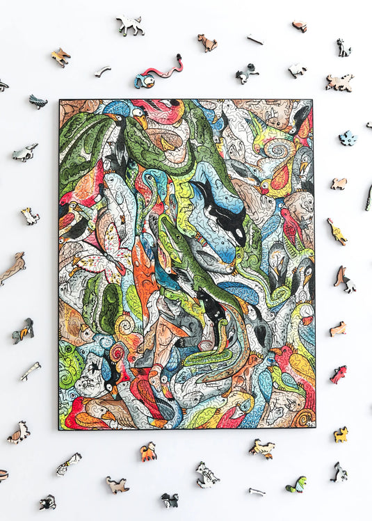 Canine Conundrums by Cedarfell 706 Piece Wooden Jigsaw Puzzle by Stumpcraft