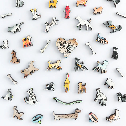 Canine Conundrums by Cedarfell 706 Piece Wooden Jigsaw Puzzle by Stumpcraft