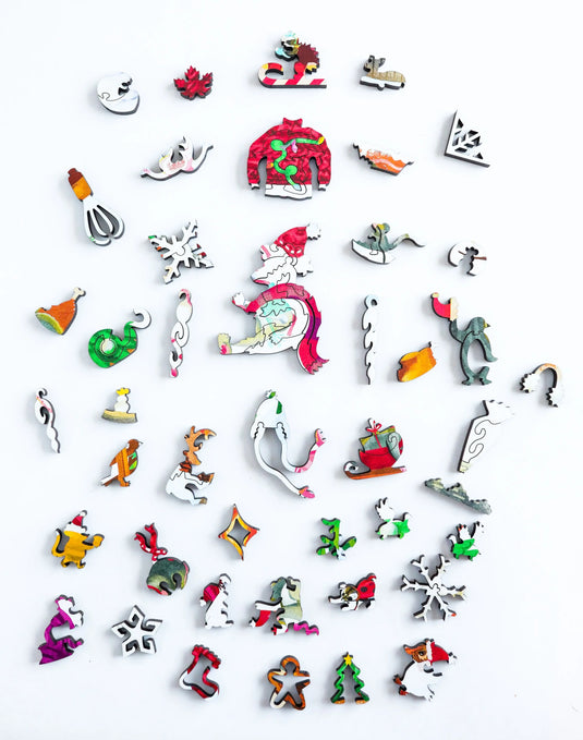 Mistletoe Market by Lyndsay Wasko 454 Piece Wooden Jigsaw Puzzle by Stumpcraft
