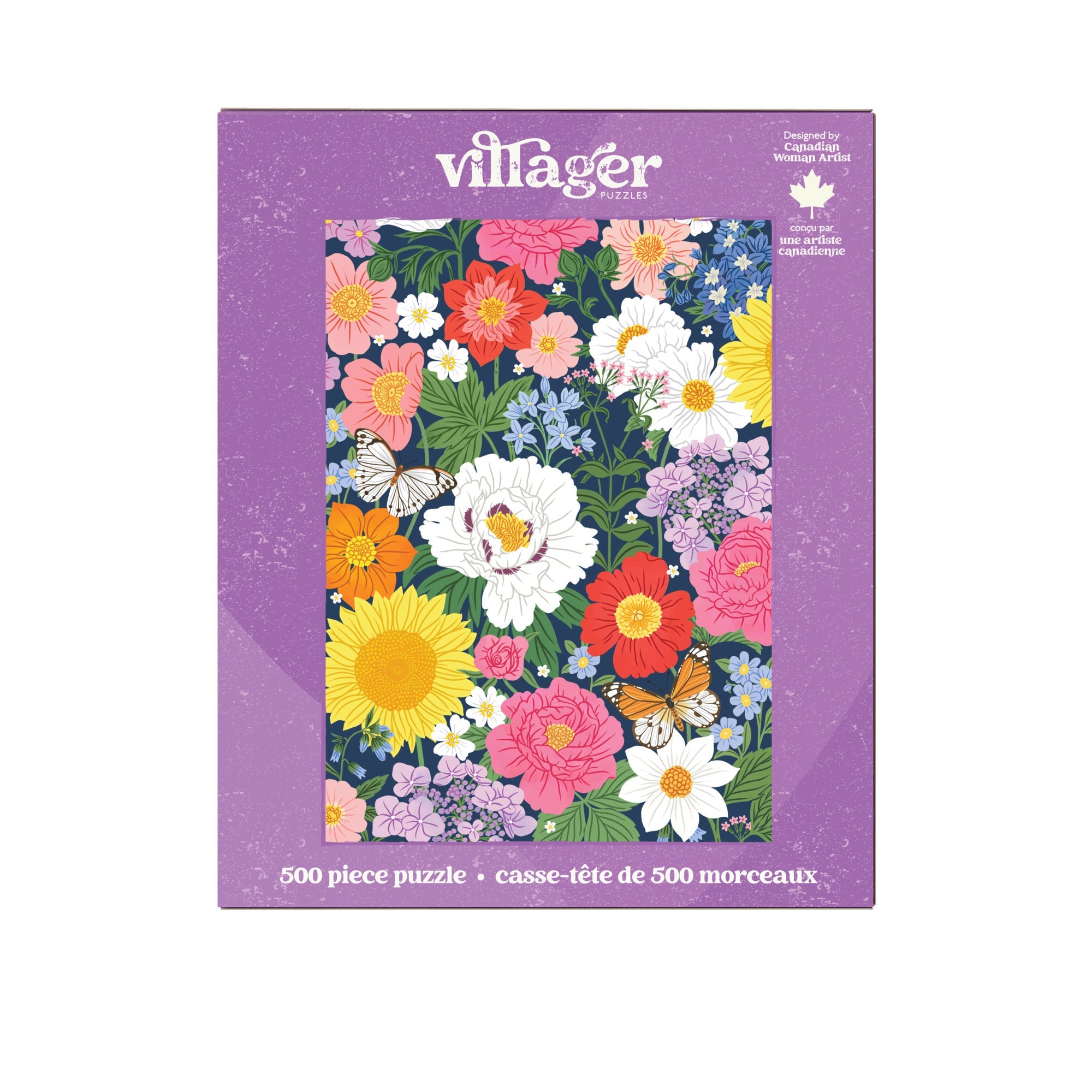 Midnight Blooms 500 Piece Jigsaw Puzzle by Villager Puzzles