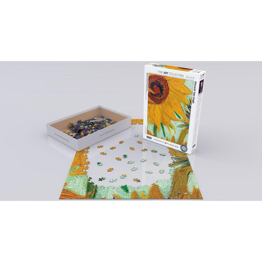 Twelve Sunflowers by VanGogh 1000 Piece Jigsaw Puzzle by Eurographics - 3
