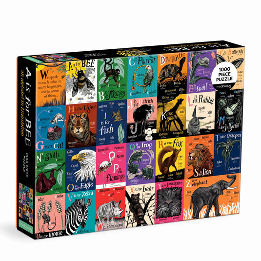 A is for Bee: An Alphabet in Translation 1000 Piece Family Puzzle by Galison - 1