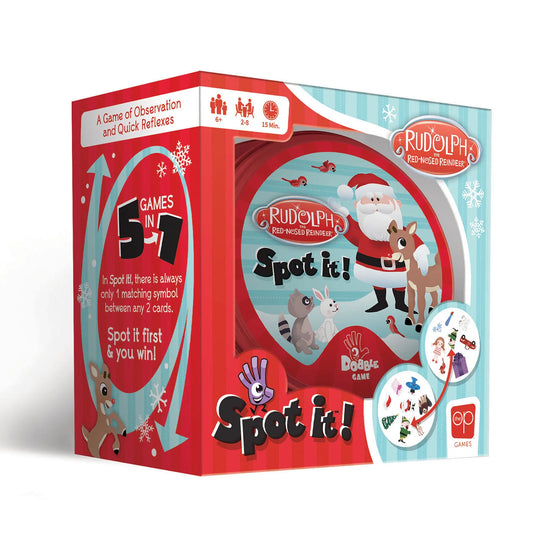 Spot It! Rudolph the Red-Nosed Reindeer Card Game by The Op Games