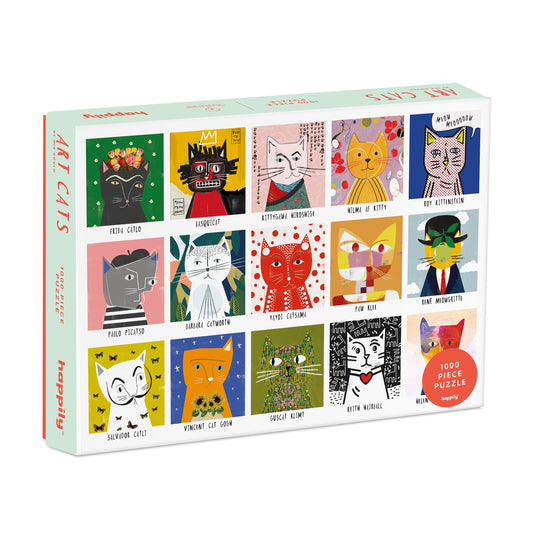 Art Cats 1000 Piece Jigsaw Puzzle by Happily - 1