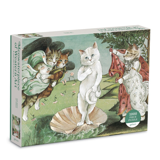 Birth of Venus Meowsterpiece of Western Art 1000 Piece Jigsaw Puzzle by Galison - 1