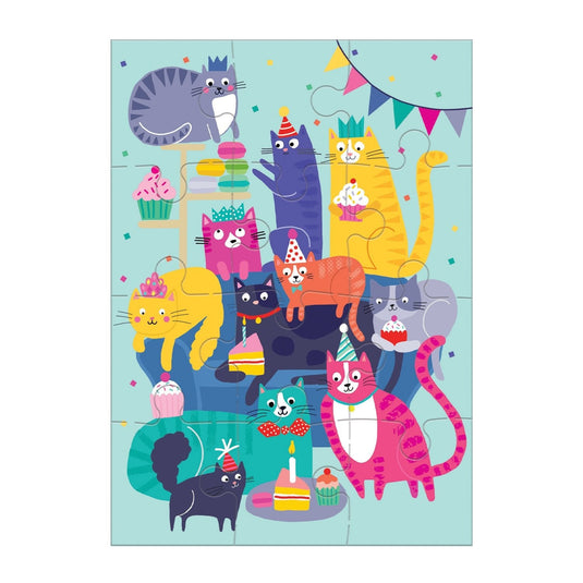 Cat Party Greeting Card Puzzle by Galison - 2