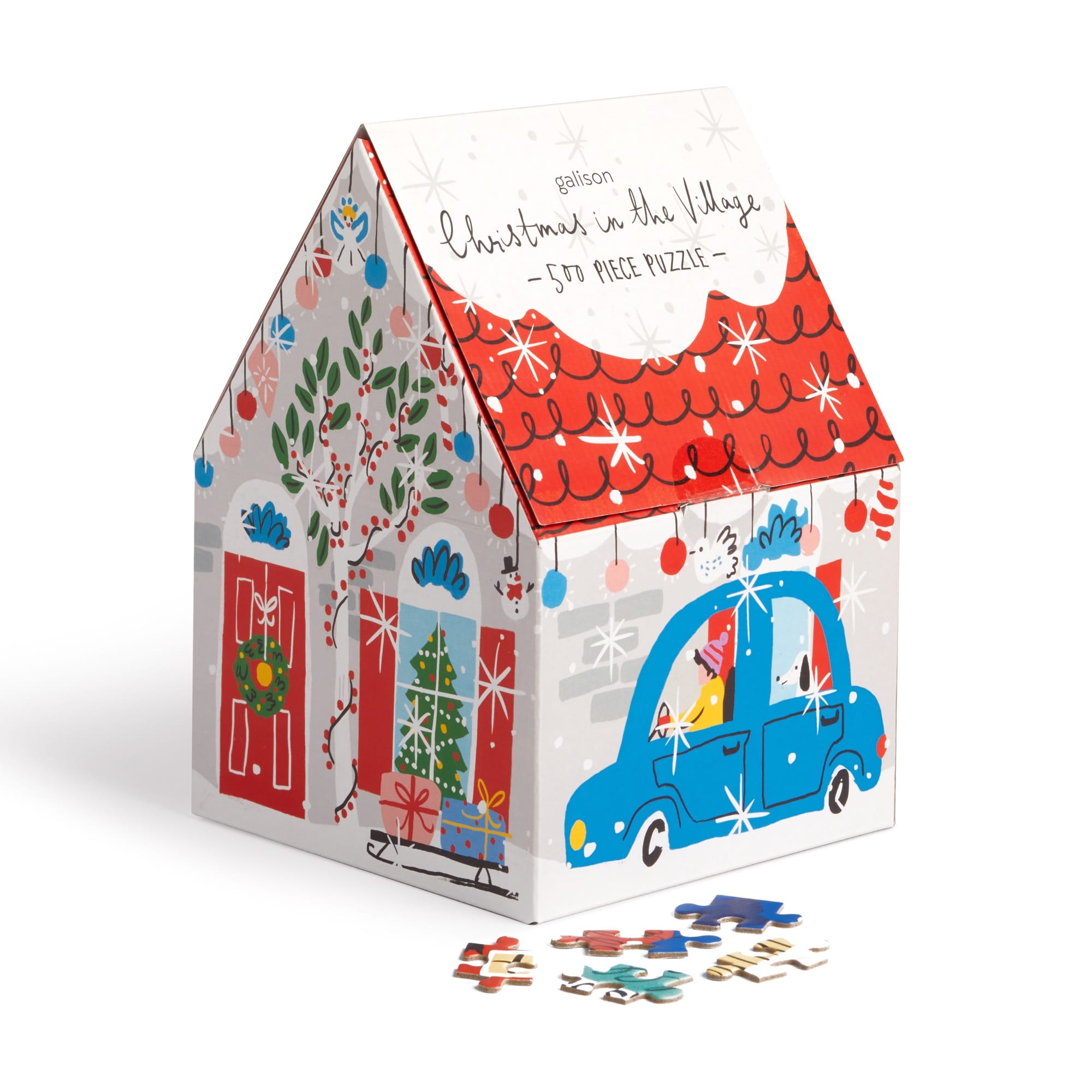 Christmas in the Village 500 Piece Jigsaw Puzzle by Galison