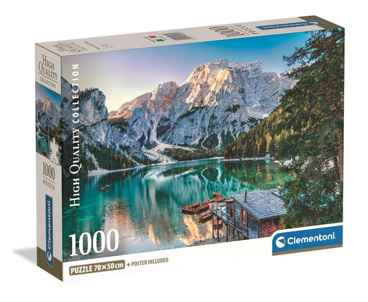 Emerald Lake Braies 1000 Piece Jigsaw Puzzle by Clementoni Puzzles - 1