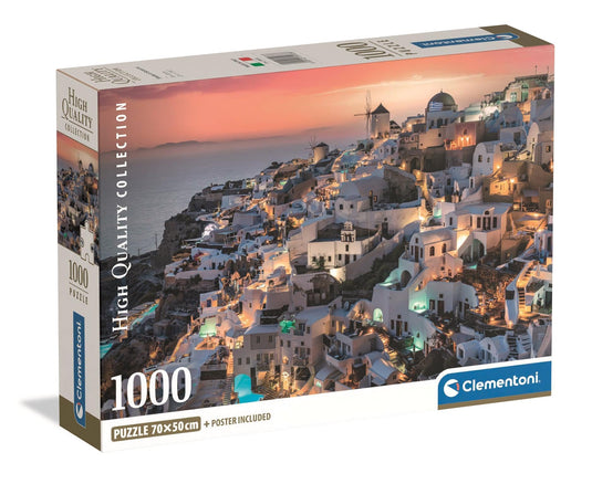 Shades Of Santorini 1000 Piece Jigsaw Puzzle by Clementoni Puzzles - 1