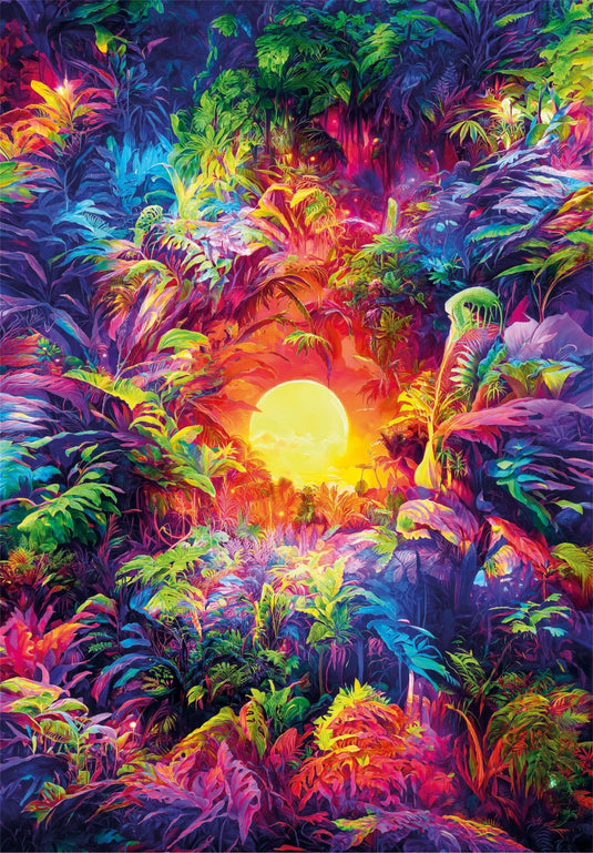 Colorboom: Psychedelic Jungle Sunrise 500 Piece Jigsaw Puzzle by Clementoni Puzzles - 2