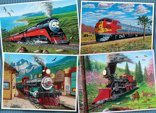 Historic Locomotives 1000 Piece Jigsaw Puzzle by Cobble Hill - 1