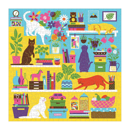 Curious Cats 500 Piece Jigsaw Puzzle by Galison - 4