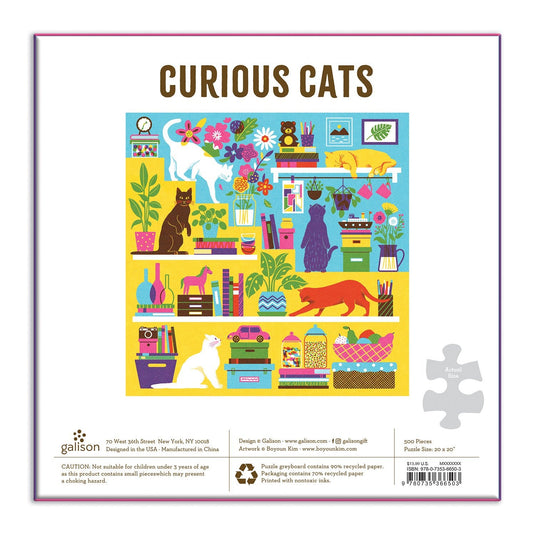 Curious Cats 500 Piece Jigsaw Puzzle by Galison - 5