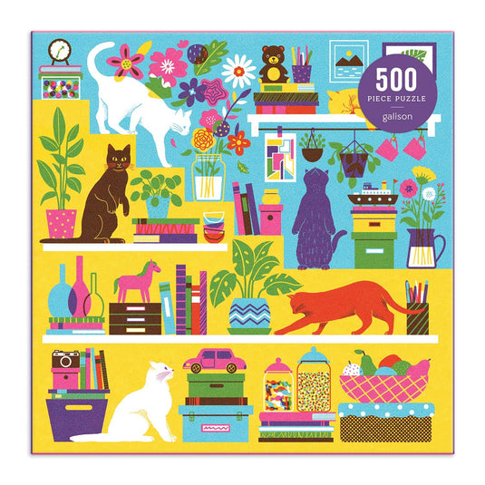 Curious Cats 500 Piece Jigsaw Puzzle by Galison - 2