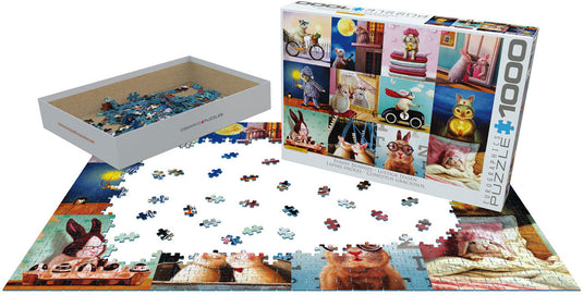 Funny Bunnies 1000 Piece Jigsaw Puzzle by Eurographics - 2
