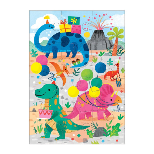 Dino Party Greeting Card Puzzle by Galison - 2