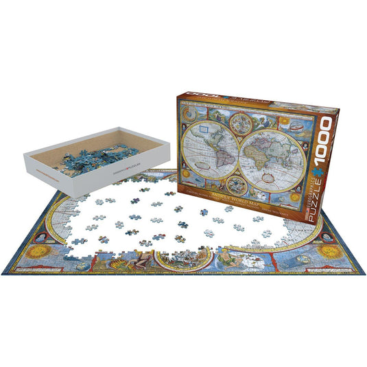 Antique World Map 1000 Piece Jigsaw Puzzle by Eurographics - 2