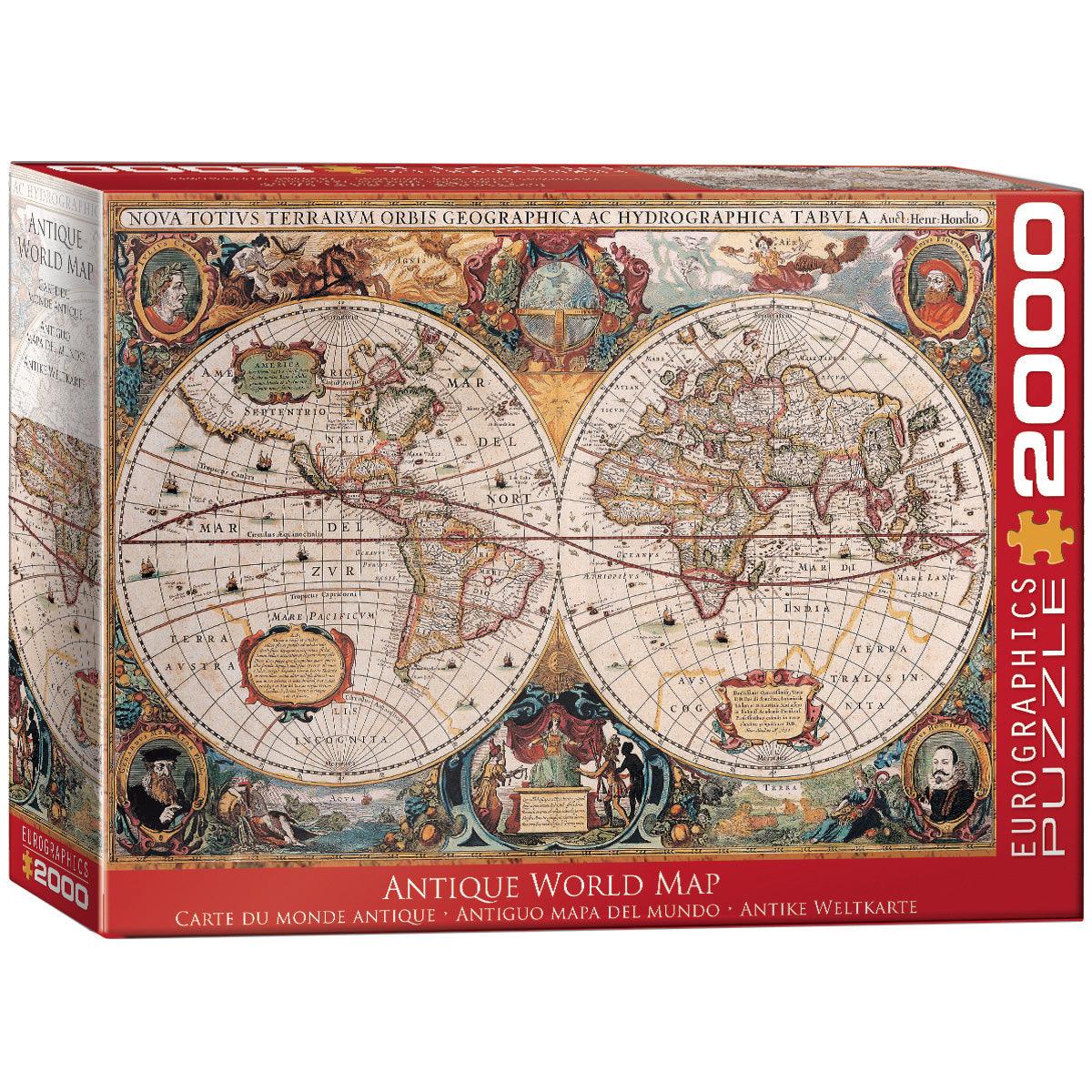 Antique World Map 2000 Piece Jigsaw Puzzle by Eurographics