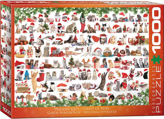 Holiday Cats 1000 Piece Jigsaw Puzzle by Eurographics - 1