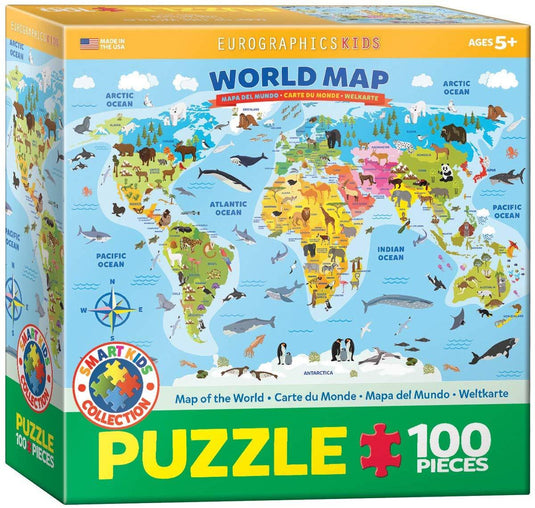 Map of the World 100 Piece Jigsaw Puzzle by Eurographics - 1