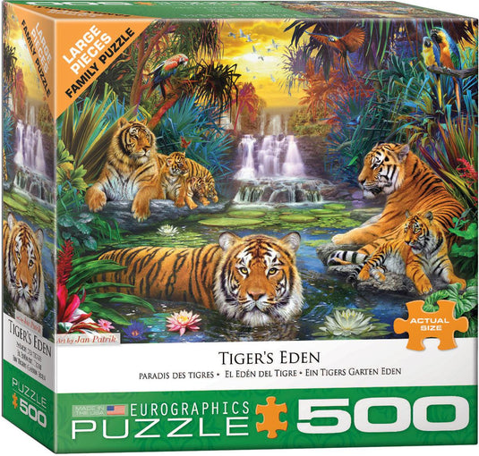 Tiger's Eden by Jan Patrik 500 Piece Jigsaw Puzzle by Eurographics - 1