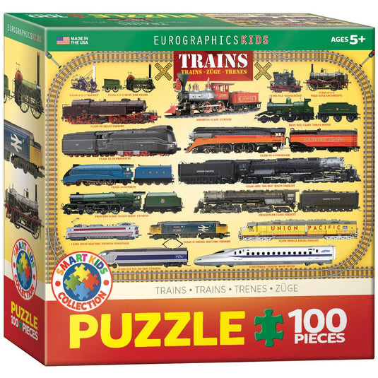Trains 100 Piece Jigsaw Puzzle by Eurographics - 1
