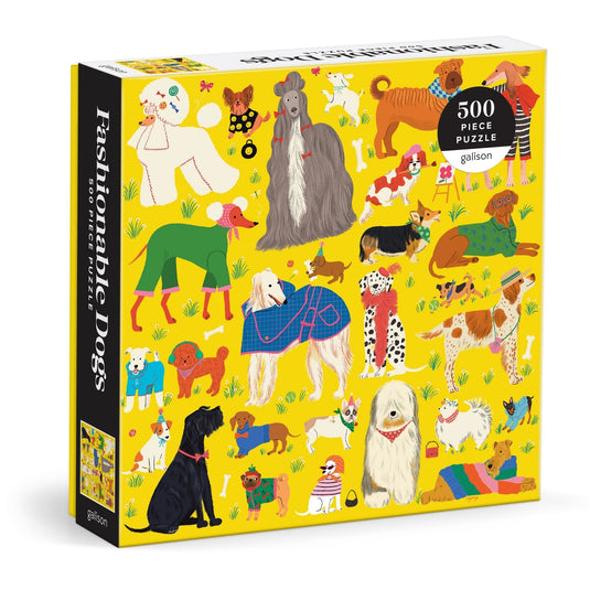Fashionable Dogs 500 Piece Jigsaw Puzzle by Galison - 1