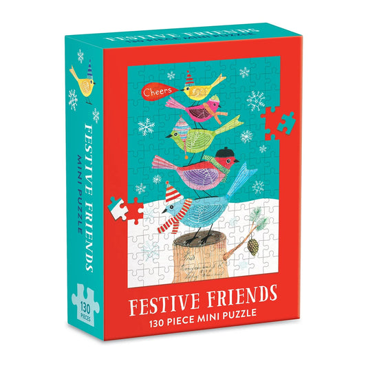 Festive Friends 130 Piece Mini Jigsaw Puzzle by Galison