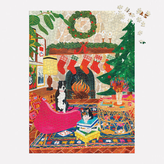 Fireside Friends 1000 Piece Jigsaw Puzzle by Galison - 4