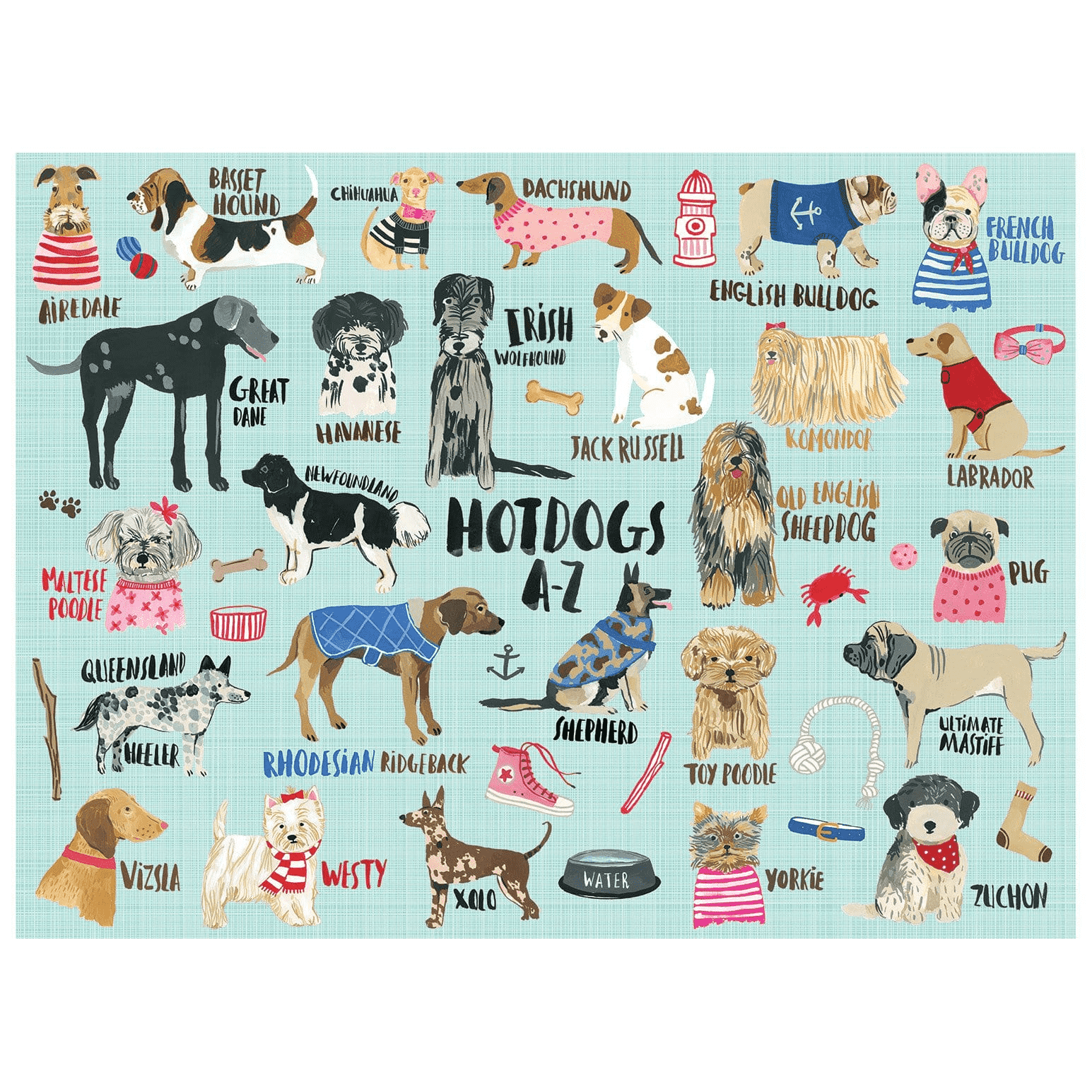 Hot Dogs A-Z 1000 Piece Puzzle by Galison