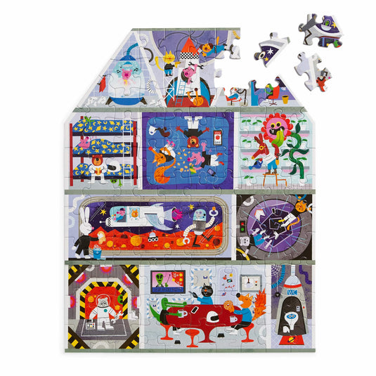 House on Mars 100 Piece House-Shaped Puzzle by Galison - 3