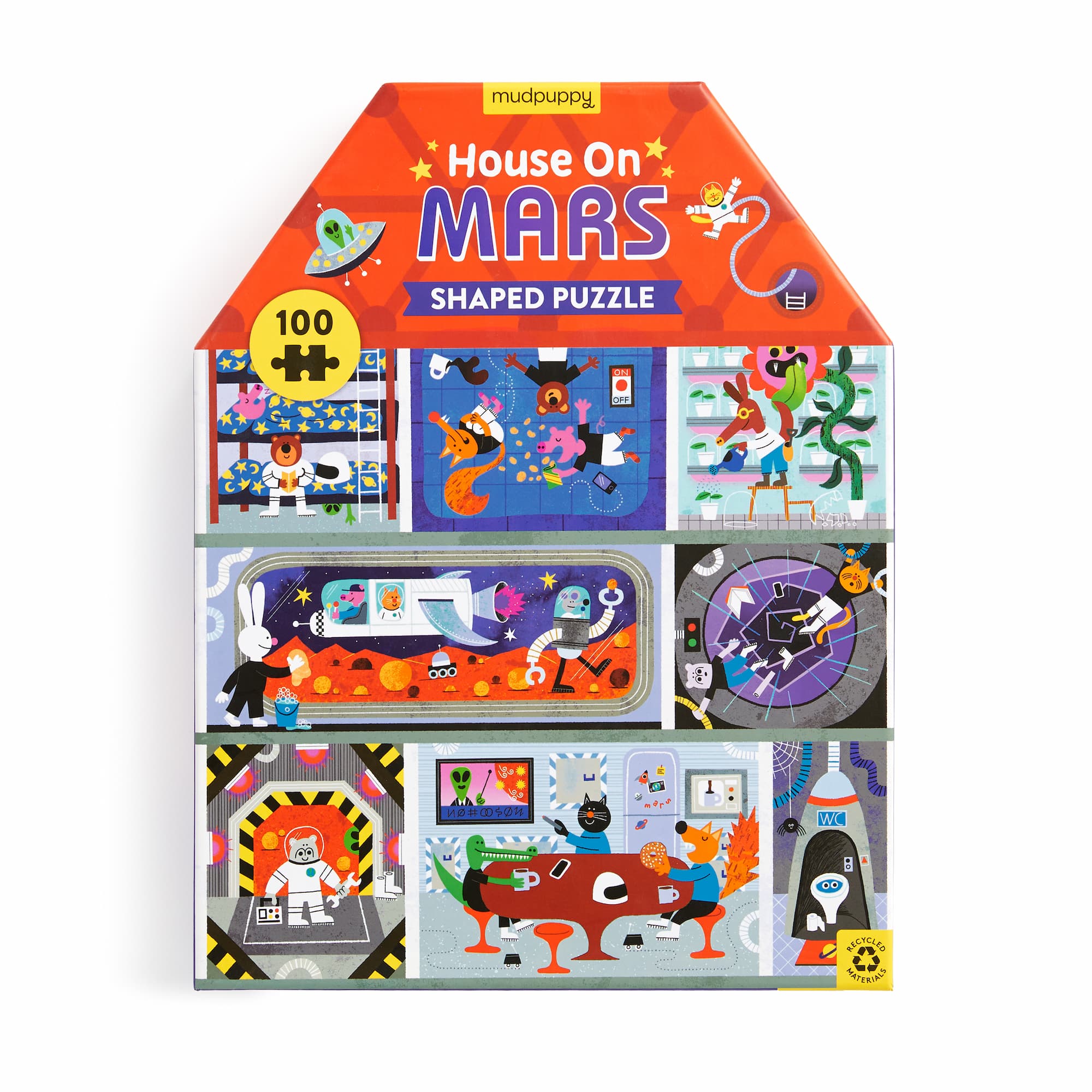 House on Mars 100 Piece House-Shaped Puzzle by Galison