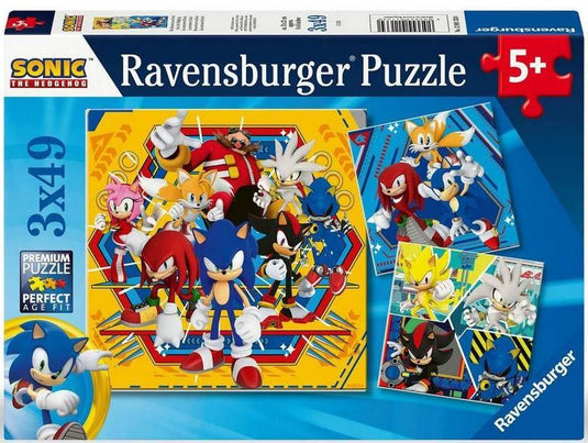 Sonic the Hedgehog 3x49 Piece Jigsaw Puzzles by Ravensburger - 1