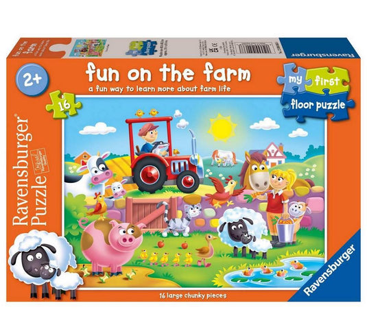 Fun on the Farm Floor 16 Piece Jigsaw Puzzle by Ravensburger - 1