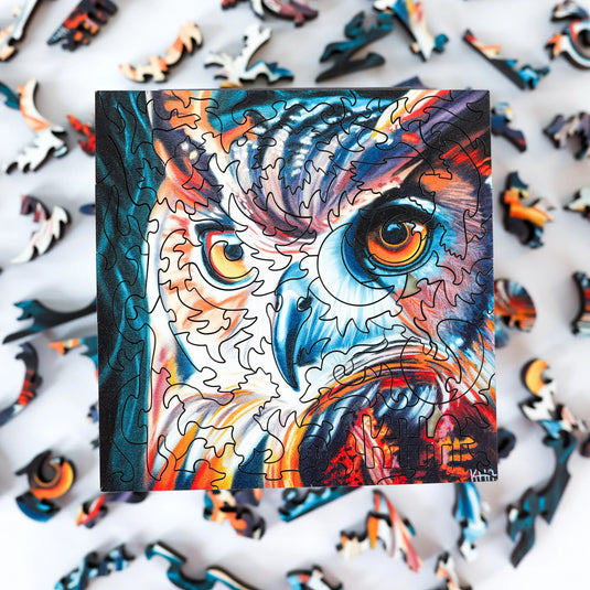 Woodland Watcher by Kourtney Hope 60 Piece Wooden Jigsaw Puzzle by StumpCraft