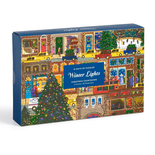 Joy Laforme 80 Piece 12 Days of Puzzles Holiday Countdown Advent Jigsaw Puzzle Calendar by Galison