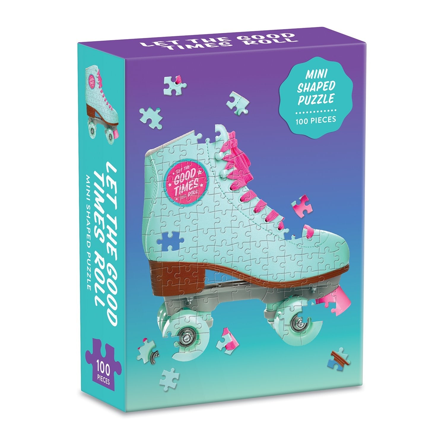 Let The Good Times Roll Roller Skate 100 Piece Shaped Jigsaw Puzzle by Galison