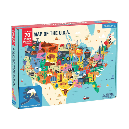 Map Of The U.S.A. Geography 70 Piece Jigsaw Puzzle by Galison - 1