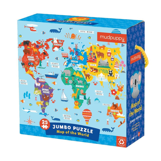 Map of the World 25 Piece Jigsaw Puzzle by Galison - 1