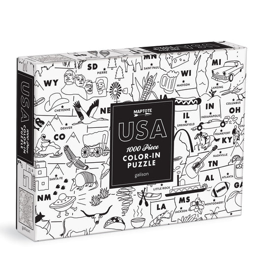 USA Color-In 1000 Piece Jigsaw Puzzle by Galison - 1
