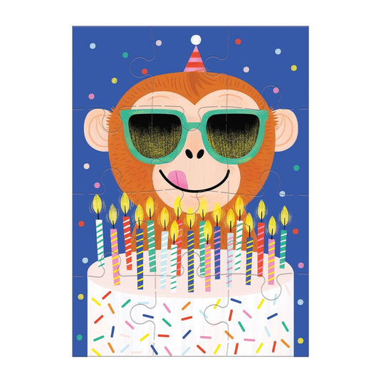 Monkey Cake Greeting Card Puzzle by Galison - 2