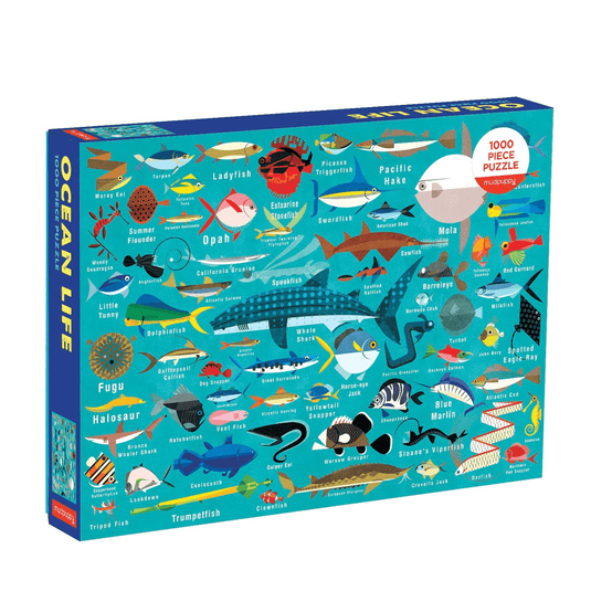 Ocean Life 1000 Piece Family Puzzle by Galison - 1