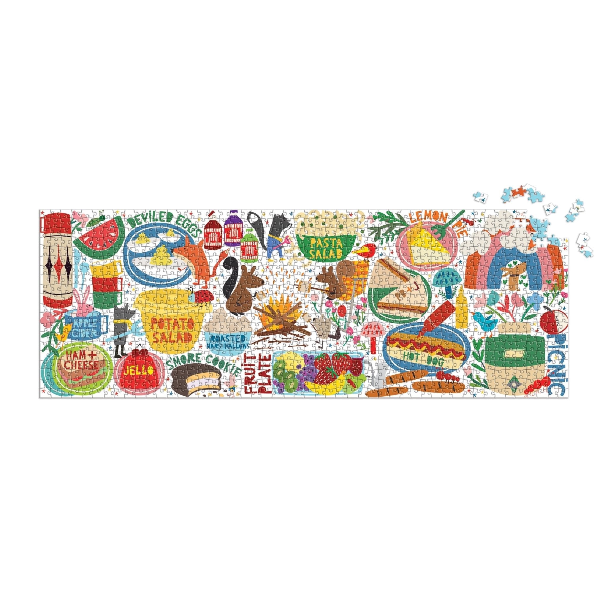 Picnic Party 1000 Piece Panoramic Family Puzzle by Galison