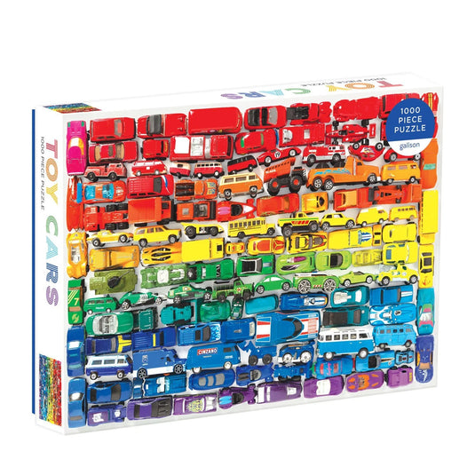 Rainbow Toy Cars 1000 Piece Jigsaw Puzzle by Galison